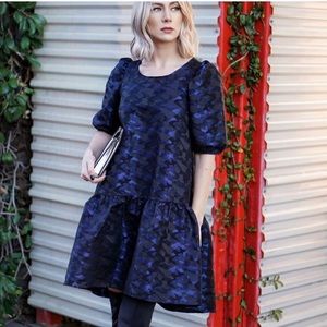 •Zara• Voluminous Jacquard Dress